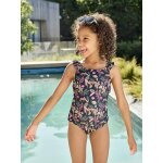 Maillot de bain 1 pice imprim fille capsule famille encre