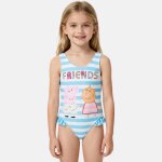 Maillot de bain 1 pi�ce imprim� peppa pig bleu ciel