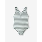 Maillot de bain 1 pi�ce rayures vert sauge