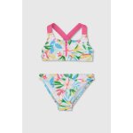 Maillot de bain 2 pi�ces fille imprim� fleurs multicolore