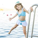 Maillot de bain 2 pi�ces fille princesse uv upf 50 + bleu