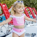 Maillot de bain 2 pi�ces fille princesse uv upf 50 + rose