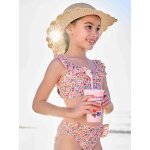 Maillot de bain 2 pices imprim fleuri rose ple