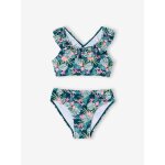 Maillot de bain 2 pi�ces imprim� fleuri vert imprim�