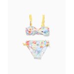 Maillot de bain 2 pi�ces avec imprim� et perles blanc