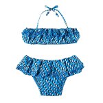 Maillot de bain 2 pi�ces imprim� pingouin swan bleu roi