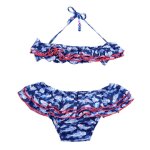 Maillot de bain 2 pi�ces imprim� poissons koi swan poissons bleus