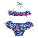 Maillot de bain 2 pi�ces imprim� poissons koi swan poissons bleus