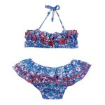 Maillot de bain 2 pi�ces liberty et swan bleu rouge