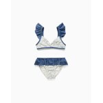 Maillot de bain 2 pi�ces avec motif floral et volants you&me beige clair