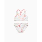 Maillot de bain 2 pi�ces avec motif de plage et doublure blanc