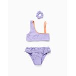 Maillot de bain 2 pi�ces avec volants + chouchou lila