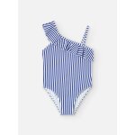 Maillot de bain asymtrique avec imprim rayures bleu