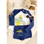 Maillot de bain bb 2 pices t - shirt de protection uv & boxer costa bleu