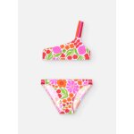 Maillot de bain bikini asymtrique avec imprim fleurs multicolore
