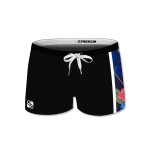 Maillot de bain avec empicement imprim hibiscus - short de bain noir / bleu / beige / rose