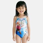 Maillot de bain enfant motif anim� la reine des neiges mauve