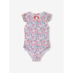 Maillot de bain fille 1 pice noeud dcoratif au dos rose ple imprim