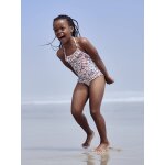 Maillot de bain fille 1 pièce noué à la nuque écru imprimé Maillot de bain fille 1 pièce noué à la nuque écru imprimé