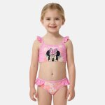 Maillot de bain fille 2 pi�ces � fleurs minnie rose