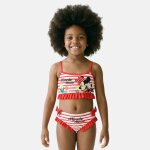 Maillot de bain fille 2 pi�ces motif minnie rouge