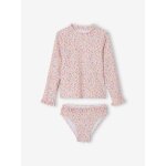 Maillot de bain fille 2 pices rose ple imprim