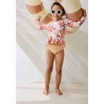 Maillot de bain fille 2 pi�ces t - shirt de protection uv et culotte cassis corail