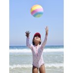 Maillot de bain fille  manches longues rose imprim