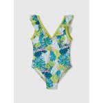 Maillot de bain fille motif feuilles multicolore
