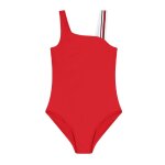 Maillot de bain fille one shoulder rouge