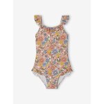 Maillot de bain  fleurs 1 pice fille cru