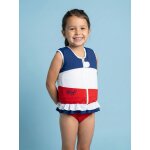 Maillot de bain flottant enfant - coquette bleu / blanc
