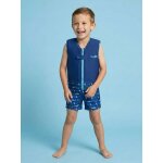 Maillot de bain flottant enfant - megalodon bleu marine