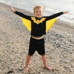 Maillot de bain gar�on 2 pi�ces anti - uv super - h�ros noir