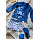 Maillot de bain gar�on 2 pi�ces t - shirt de protection uv et boxer brasilia bleu