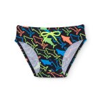 Maillot de bain gar�on en maille avec cordon de serrage r�glable noir