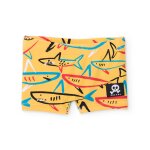 Maillot de bain pour gar�on en maille avec imprim� requins jaune
