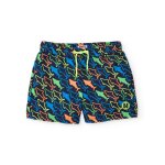 Maillot de bain pour gar�on en tissu cha�ne et trame avec imprim� requins gris