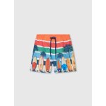 Maillot de bain gar�on en tissu recycl� planche de surf orange