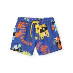Maillot de bain pour gar�on en toile avec motif tigres violet