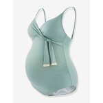 Maillot de bain de grossesse manitoba cache - coeur en fibres recycles vert sauge