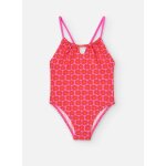 Maillot de bain avec imprim fleurs et bretelles croises rouge