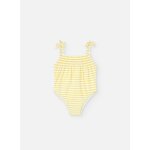 Maillot de bain avec imprim rayures et bretelles ajustables jaune