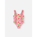 Maillot de bain imprim avec volants rose