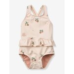 Maillot de bain imprim� volant� rose clair
