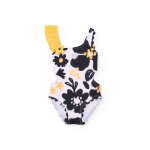 Maillot de bain en maille pour fille avec design asym�trique noir