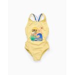 Maillot de bain avec paillettes et bretelles triples jaune clair