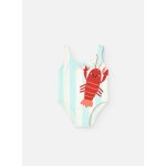 Maillot de bain ray avec crabe sur le devant vert