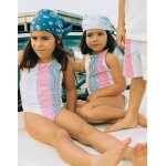 Maillot de bain � rayures avec bretelles crois�es you&me rouge