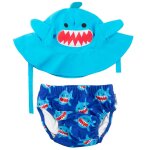 Maillot et chapeau requin (6 - 12m) bleu Maillot et chapeau requin (6 - 12m) bleu